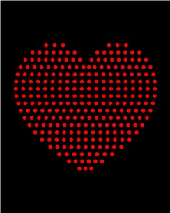 Heart fill rhinestones