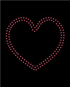 Heart double lines rhinestones