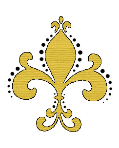 Fleur de lys with rhinestones