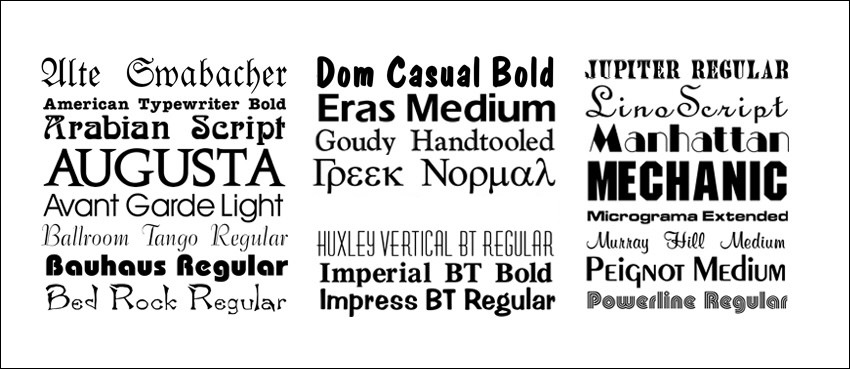 182 high quality Fonts