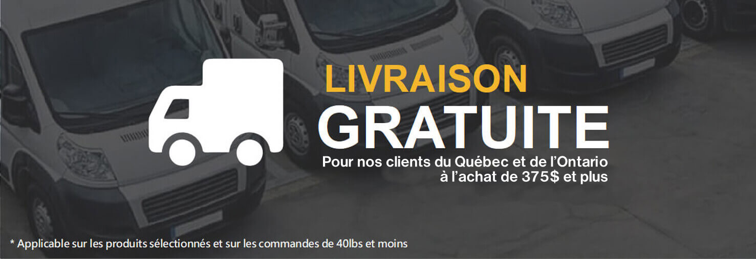 Québec: Livraison gratuite à l'achat de 250$ et plus