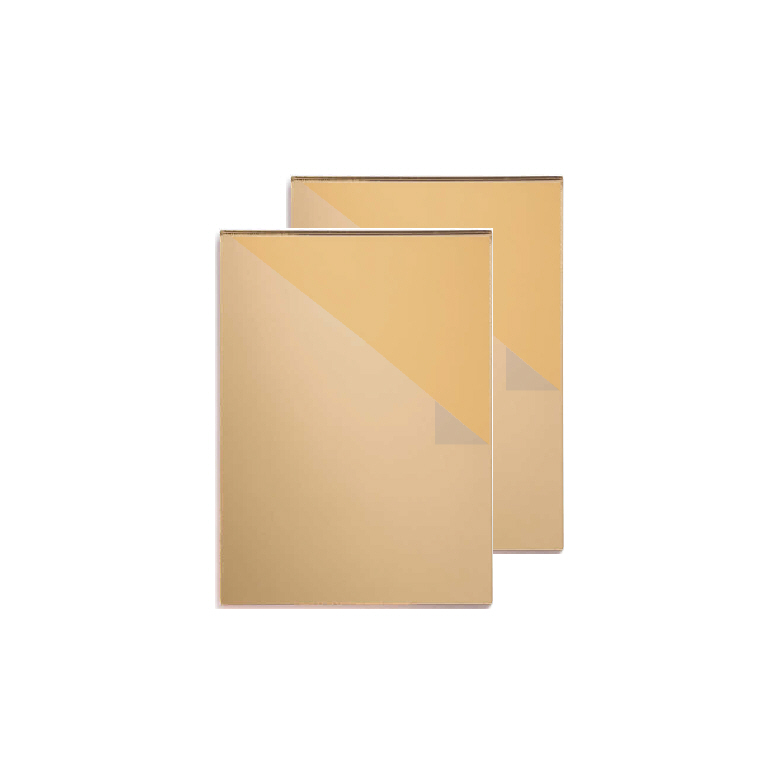Acrylique Cast 8''x12''  (1/8'' - 3mm) - Paquet de 2 feuilles - Miroir Or