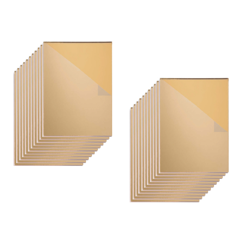 Acrylique Cast 8''x24''  (1/8'' - 3mm) - Paquet de 22 feuilles - Miroir Or