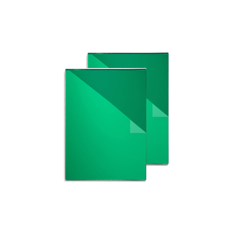 Acrylique Cast 8''x12''  (1/8'' - 3mm) - Paquet de 2 feuilles - Mirroir Vert