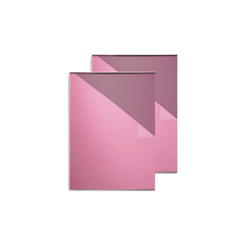Acrylique Cast 8''x12''  (1/8'' - 3mm) - Paquet de 2 feuilles - Miroir Rose