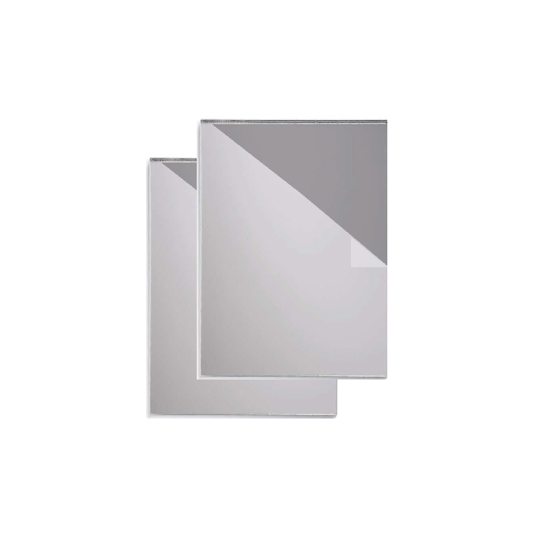 Acrylique Cast 8''x12''  (1/8'' - 3mm) - Paquet de 2 feuilles - Miroir Argent