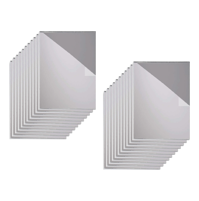 Acrylique Cast 8''x24''  (1/8'' - 3mm) - Paquet de 22 feuilles - Miroir Argent