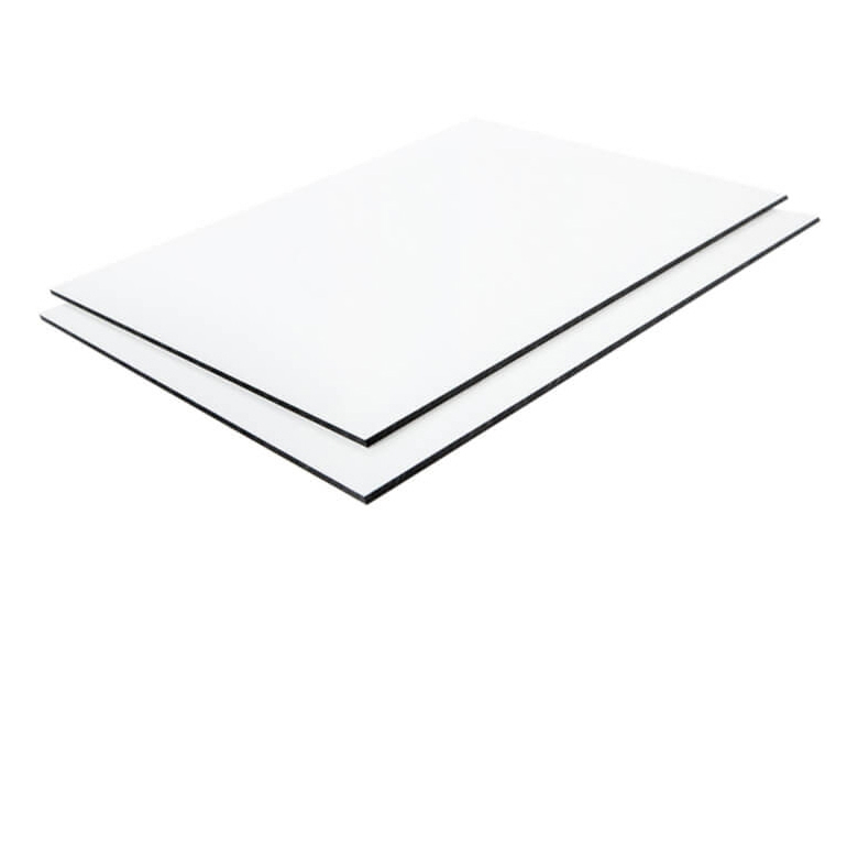 Aluminum composite panel 3 mm - White - Gloss / Matte face (4'x8', 24''x48'')