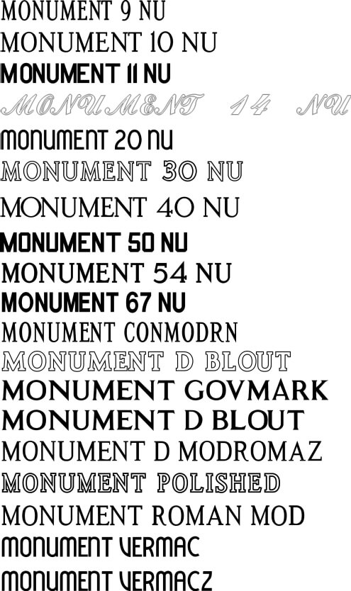 18 Monument Fonts package