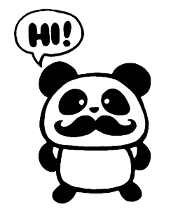 pandas with mustaches