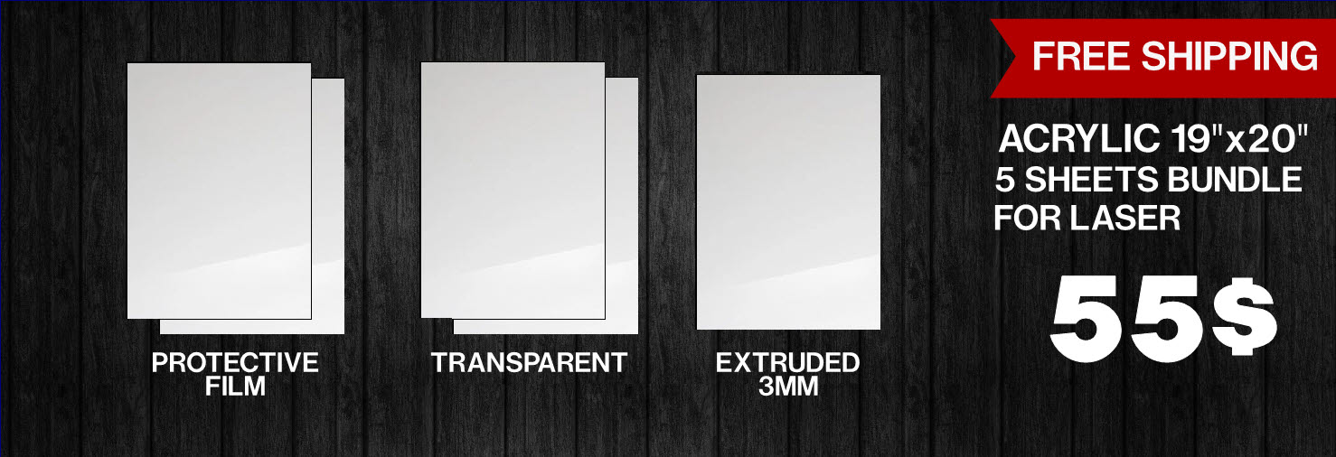 Acrylique Extruded 3 mm - 19''x20'' - Free Shipping