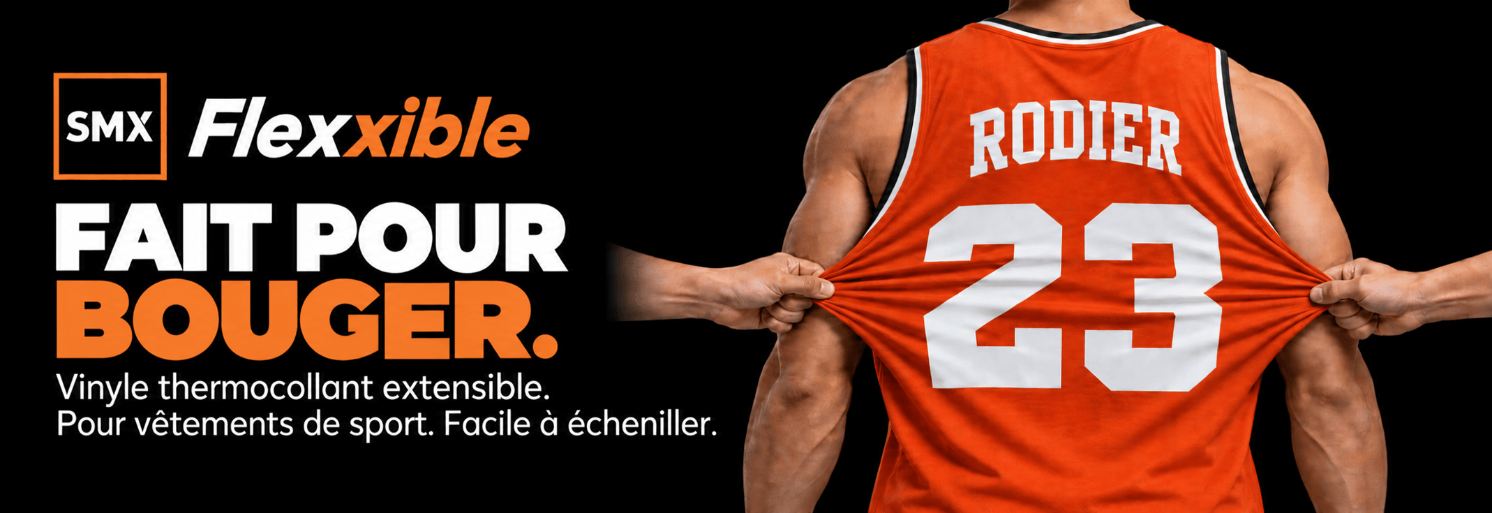 SMX HTV Flexxible - Faites pour bouger | Vinyle de transfert à chaud extensible. Pour les vêtements de sport. Facile à écheniller.
