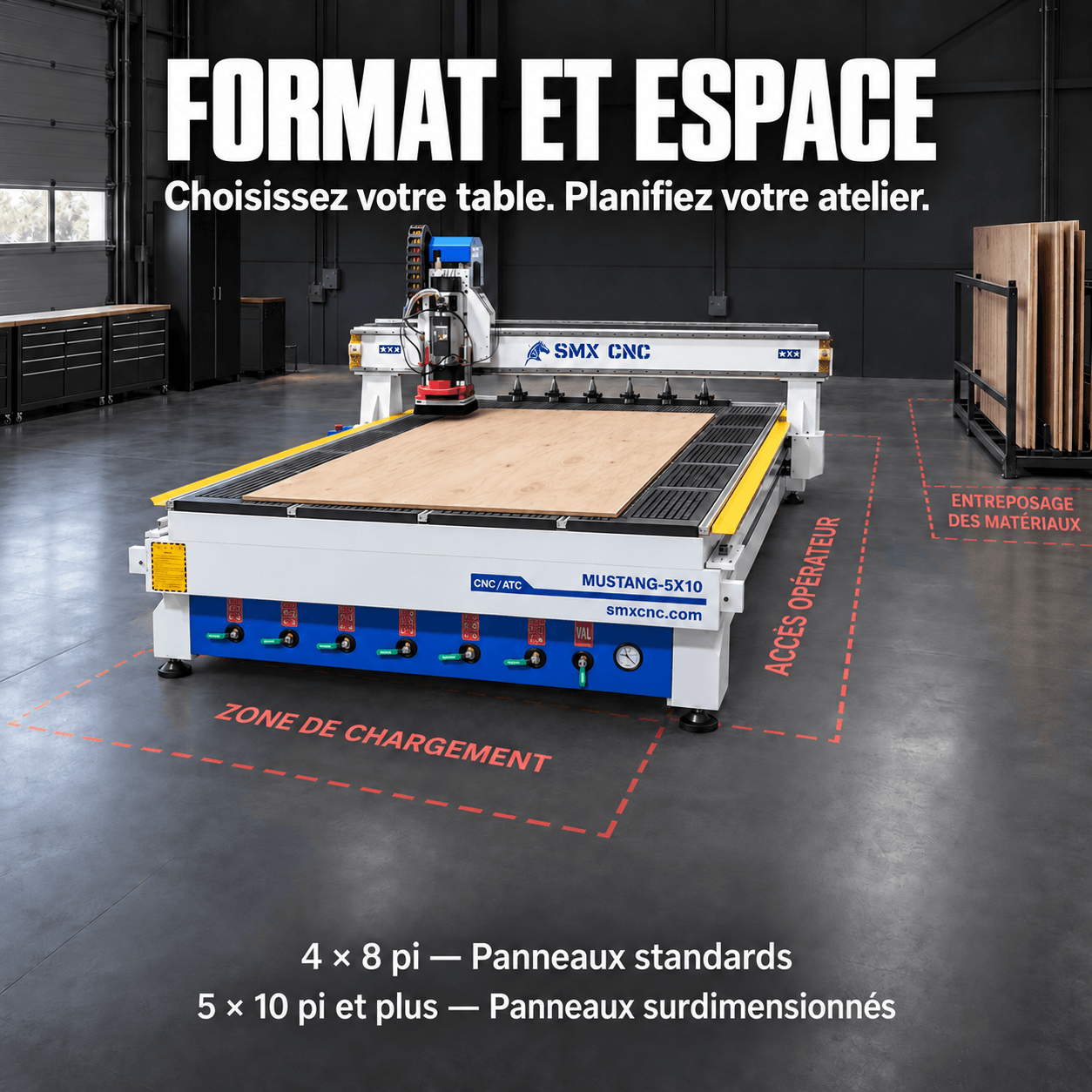 Planification de l'espace pour un routeur CNC