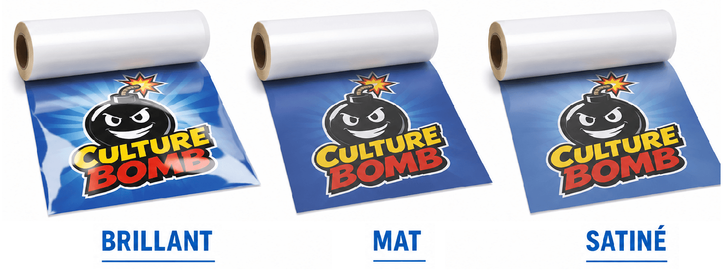 Types de laminat : Lustré - Mat - Satiné