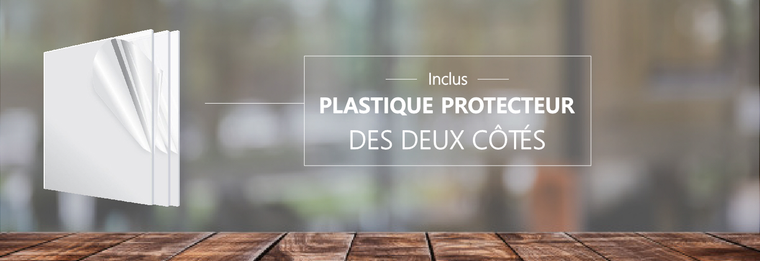 Inclus pellicule de plastique protectrice des deux côtés