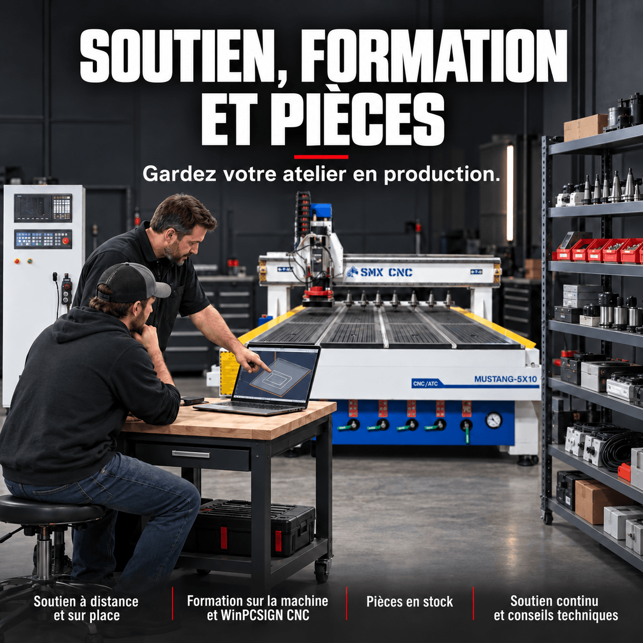 Soutien, formation et pièces pour routeurs CNC SignMAX